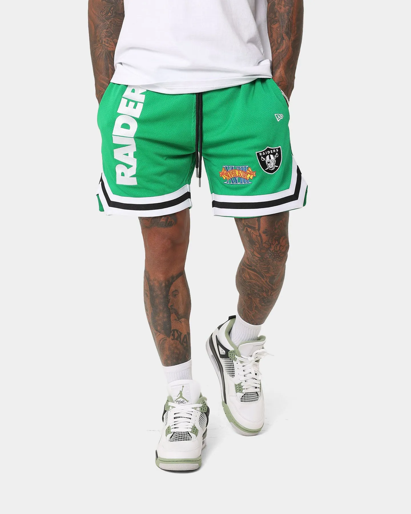 New Era Las Vegas Raiders 'Tropical Punch Script Pack' Mesh Shorts Lucky Green