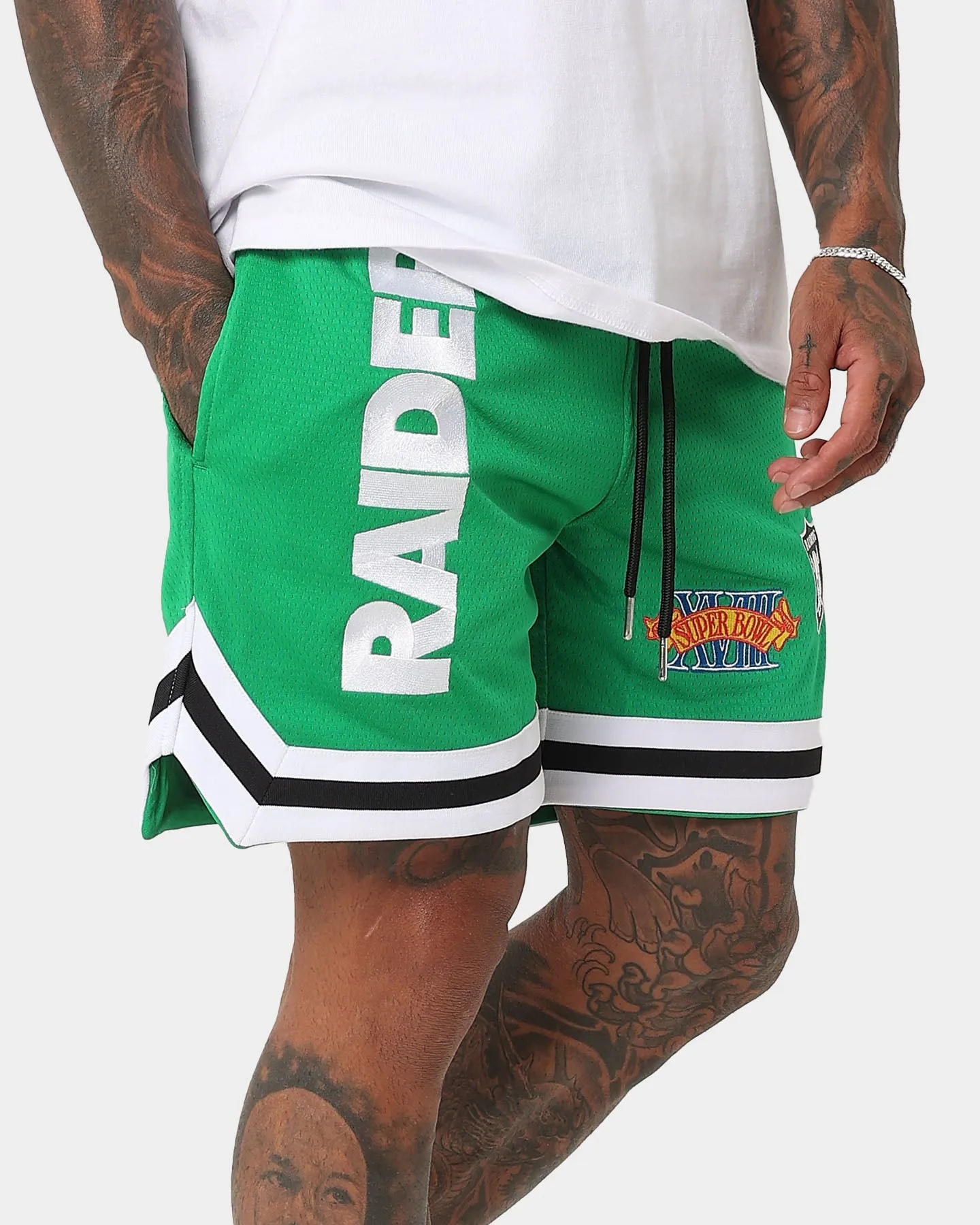 New Era Las Vegas Raiders 'Tropical Punch Script Pack' Mesh Shorts Lucky Green