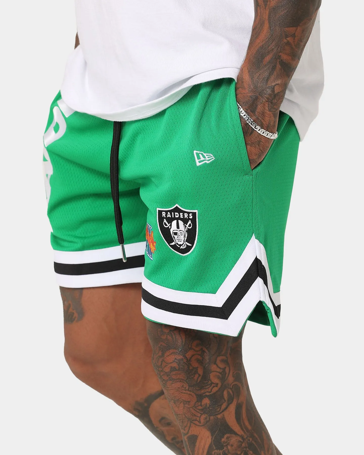 New Era Las Vegas Raiders 'Tropical Punch Script Pack' Mesh Shorts Lucky Green