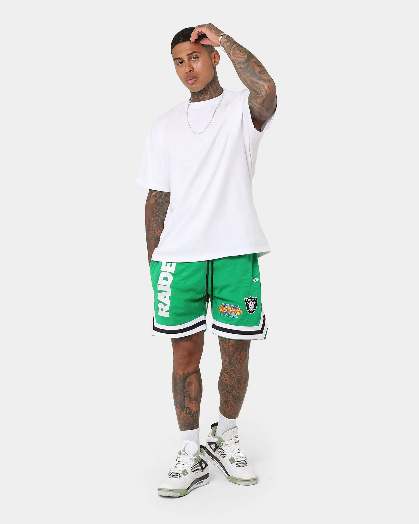 New Era Las Vegas Raiders 'Tropical Punch Script Pack' Mesh Shorts Lucky Green