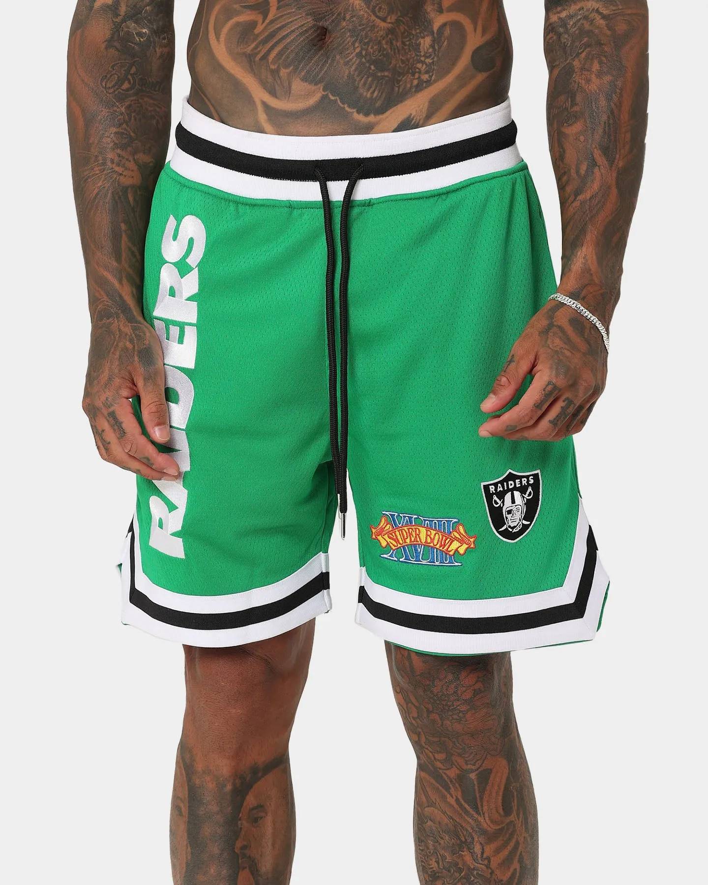 New Era Las Vegas Raiders 'Tropical Punch Script Pack' Mesh Shorts Lucky Green