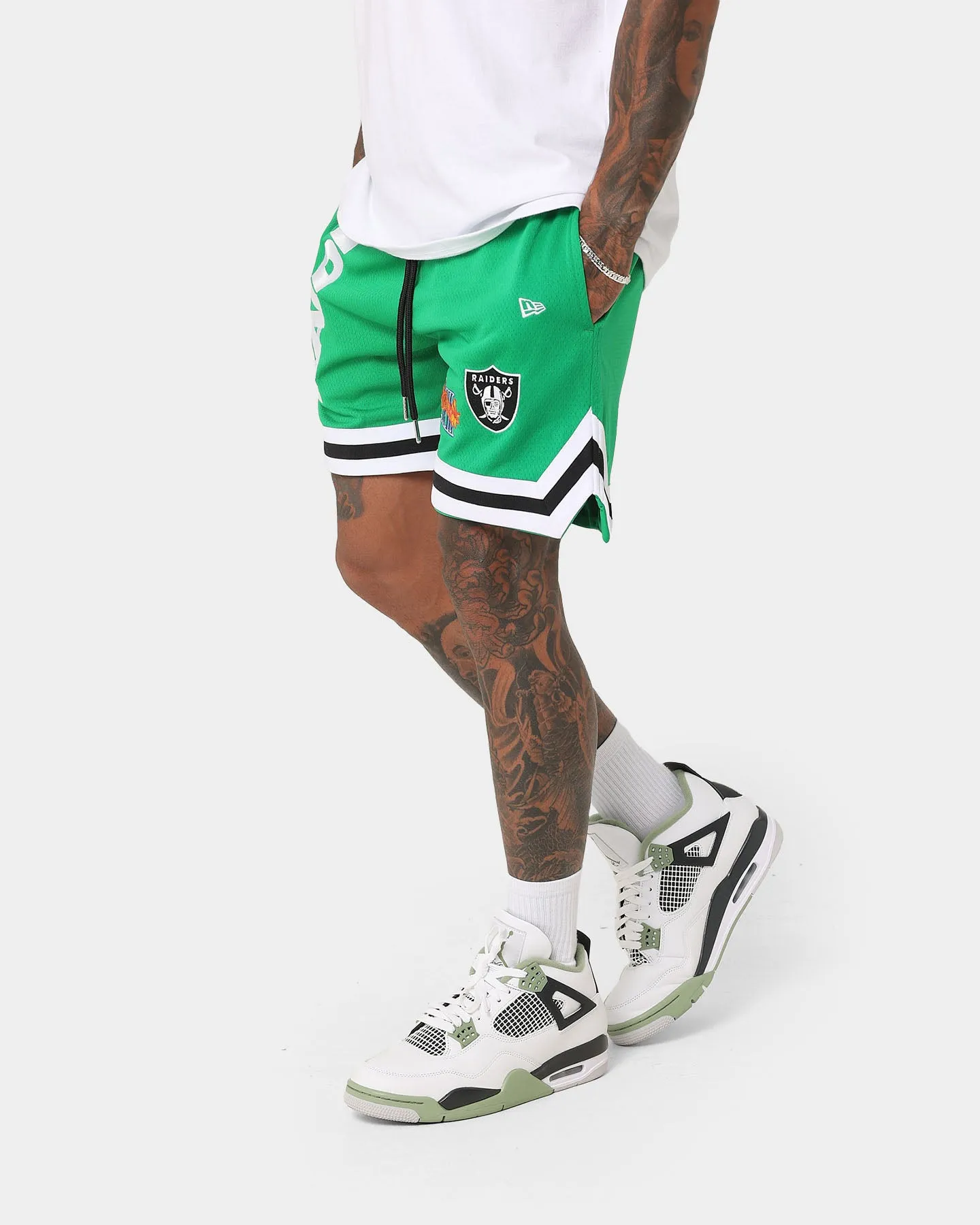 New Era Las Vegas Raiders 'Tropical Punch Script Pack' Mesh Shorts Lucky Green