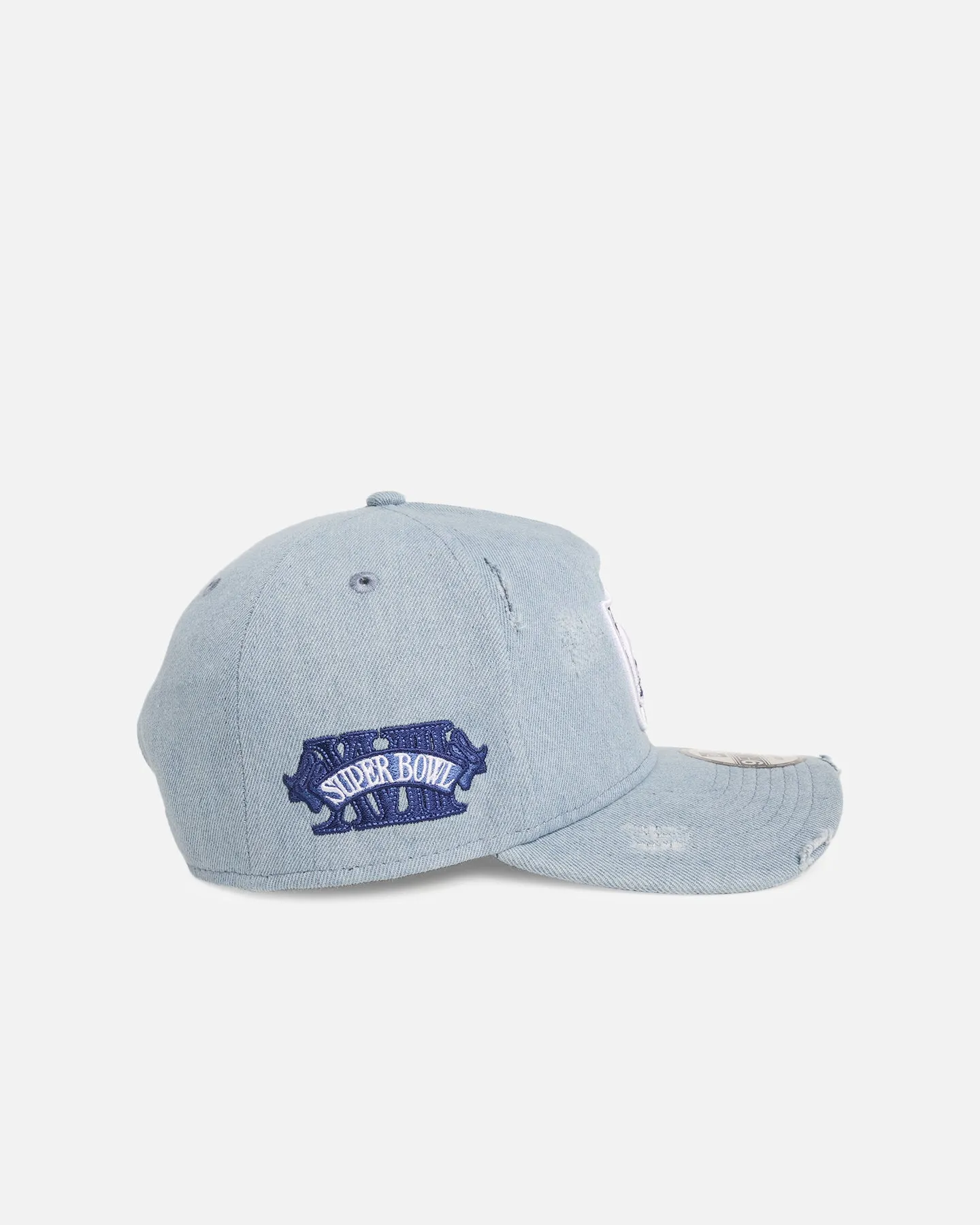New Era Oakland Raiders 'Distressed Denim' 9FORTY A-Frame Snapback Light Wash Denim