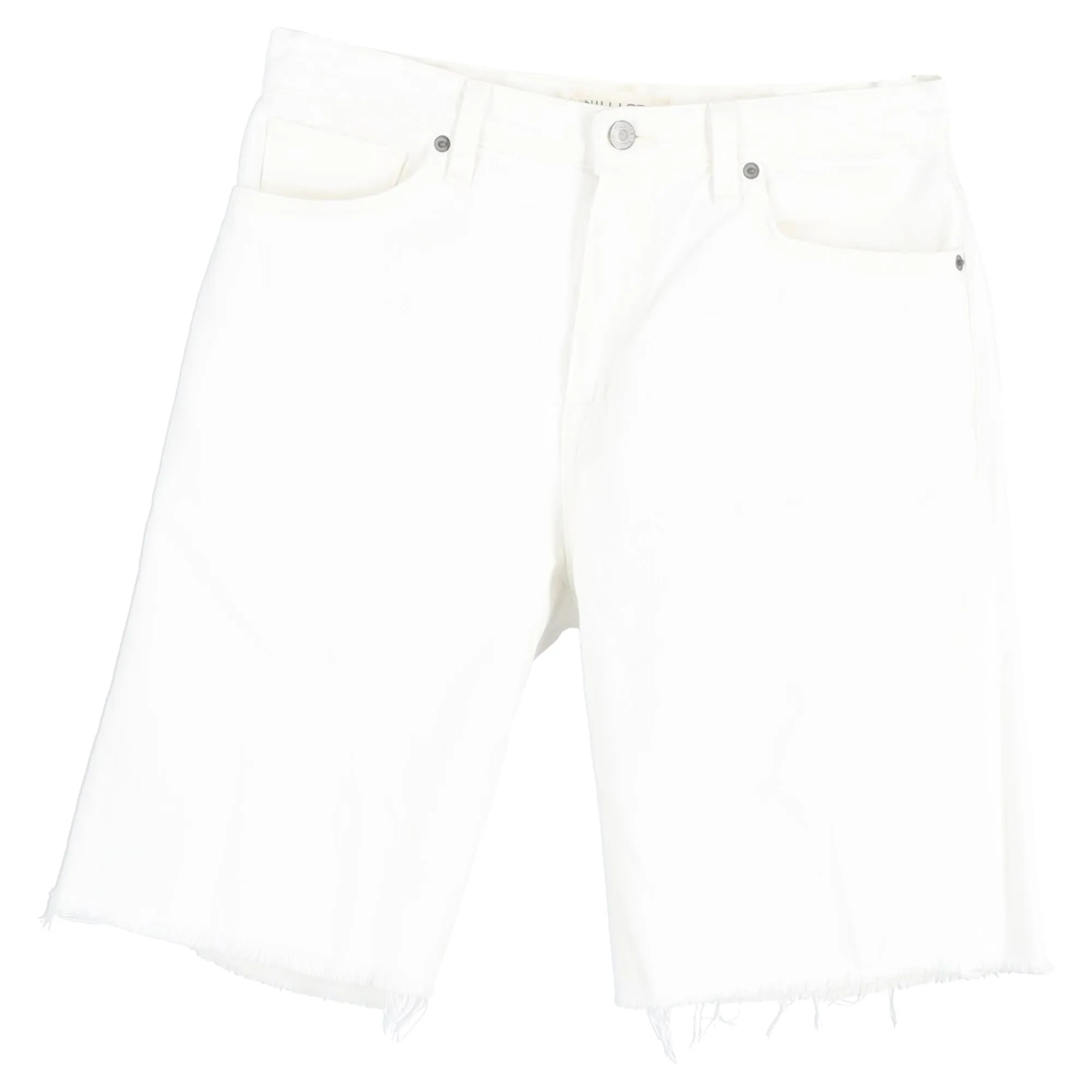 Nili Lotan High-Rise Bermuda Shorts in White Cotton Denim