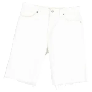 Nili Lotan High-Rise Bermuda Shorts in White Cotton Denim