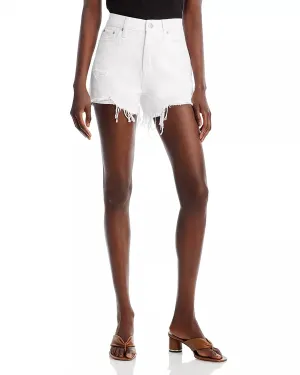 Nova High Rise Shorts In Pearl Distressed