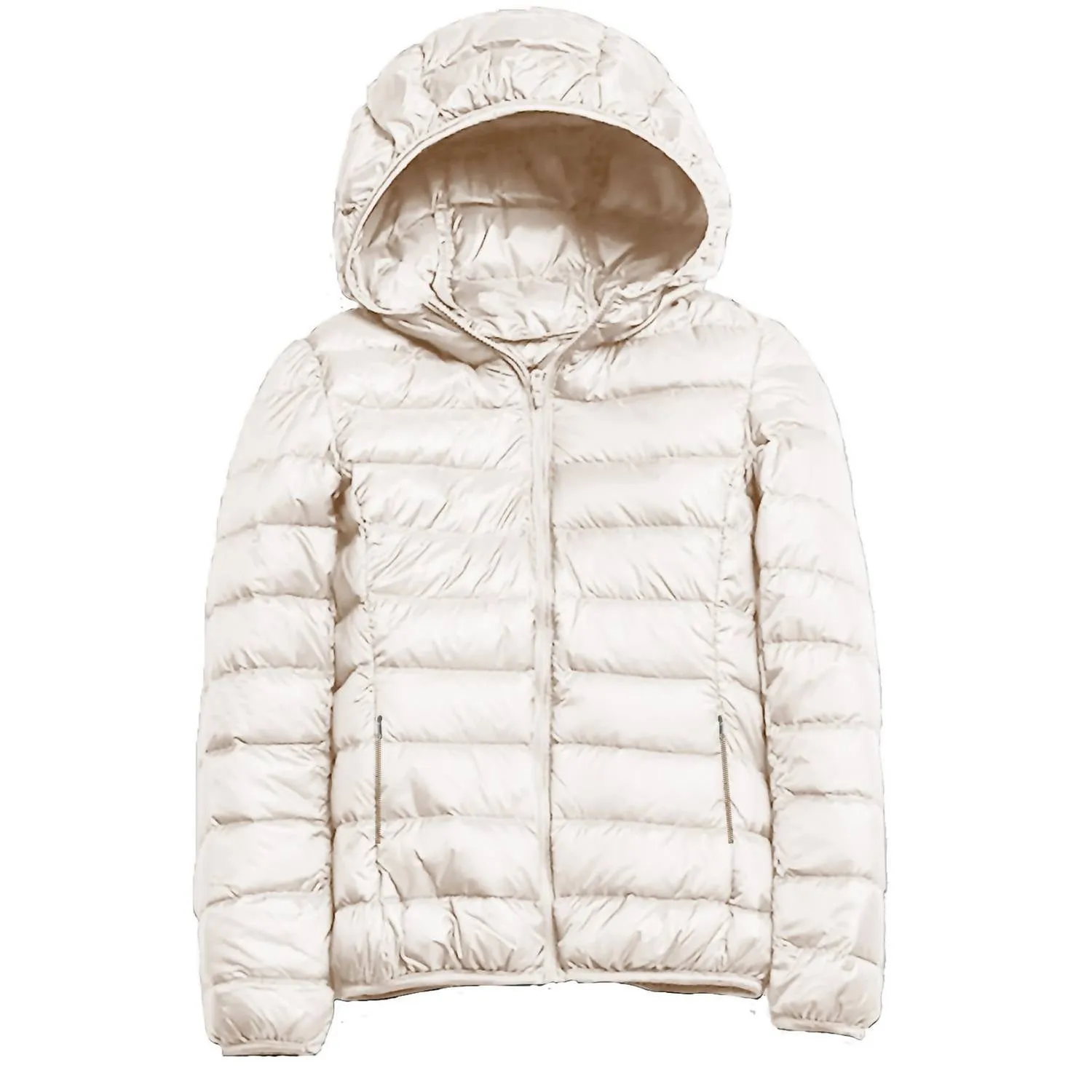 Packable Lightweight Puffer Jacket In Ivory