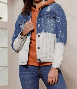 Patch Me Up Jacket In Denim/white