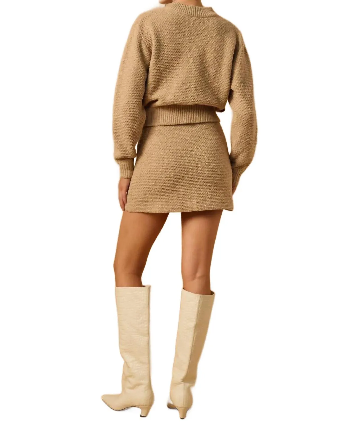 Pier Knit Bomber Jacket In Taupe
