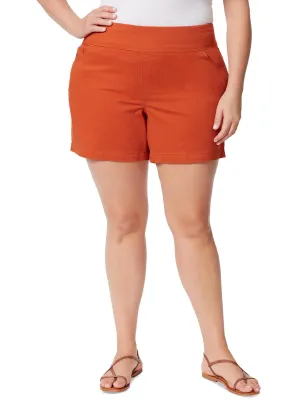 Plus Womens High Rise Short Denim Shorts