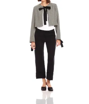 Poppy Bow Micro Jacket In Black