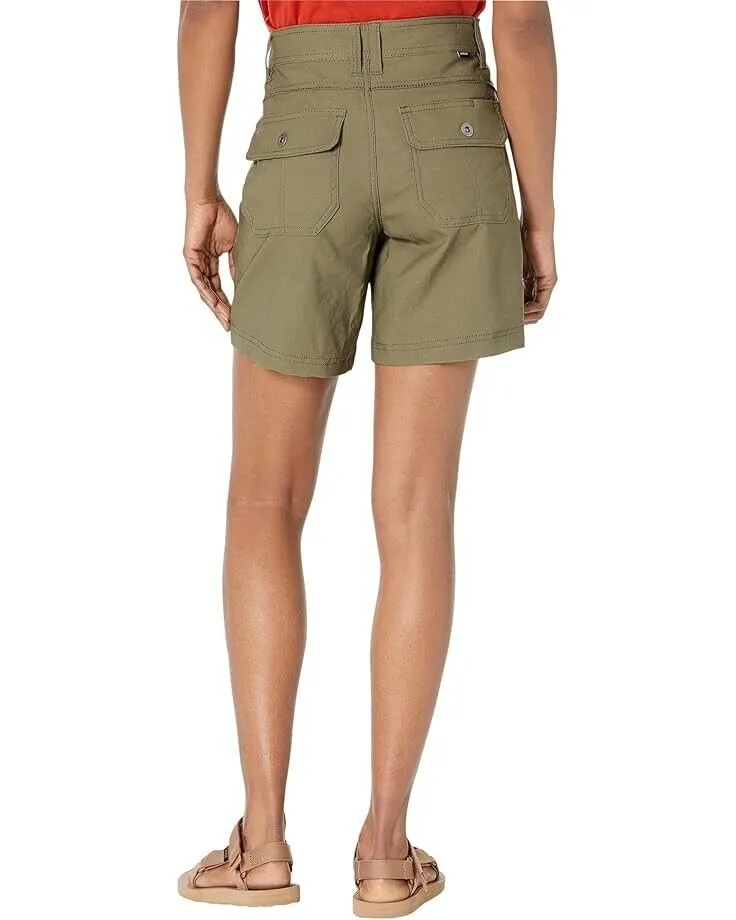 PrAna Halle II Shorts Women's W16-07 Slate Green Stretch Zip Fly Chino ERK335 (Green,Regular,W16-07)