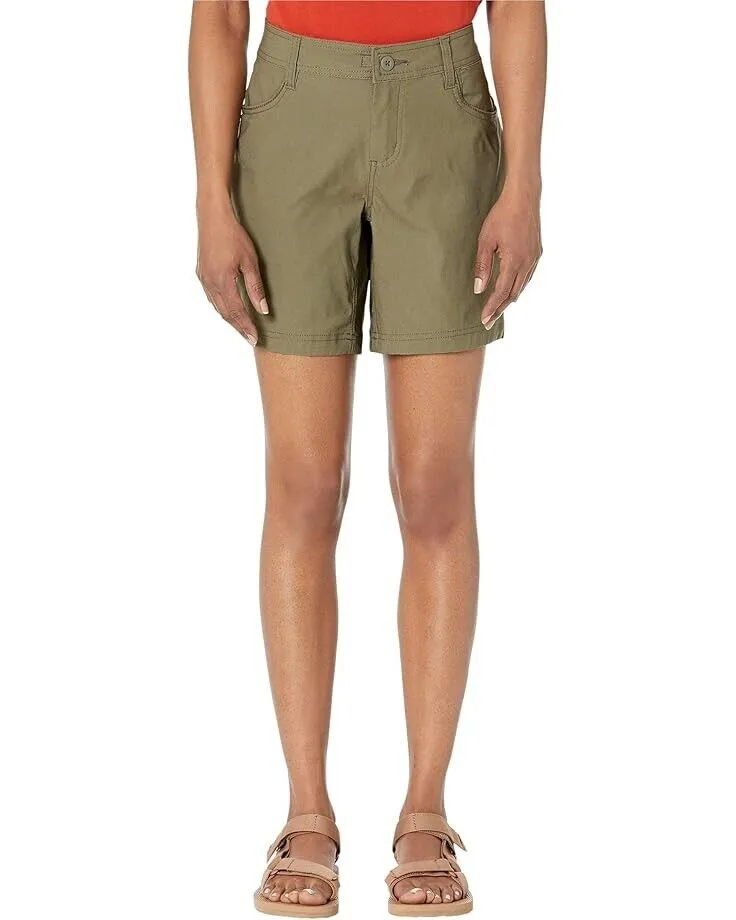 PrAna Halle II Shorts Women's W16-07 Slate Green Stretch Zip Fly Chino ERK335 (Green,Regular,W16-07)