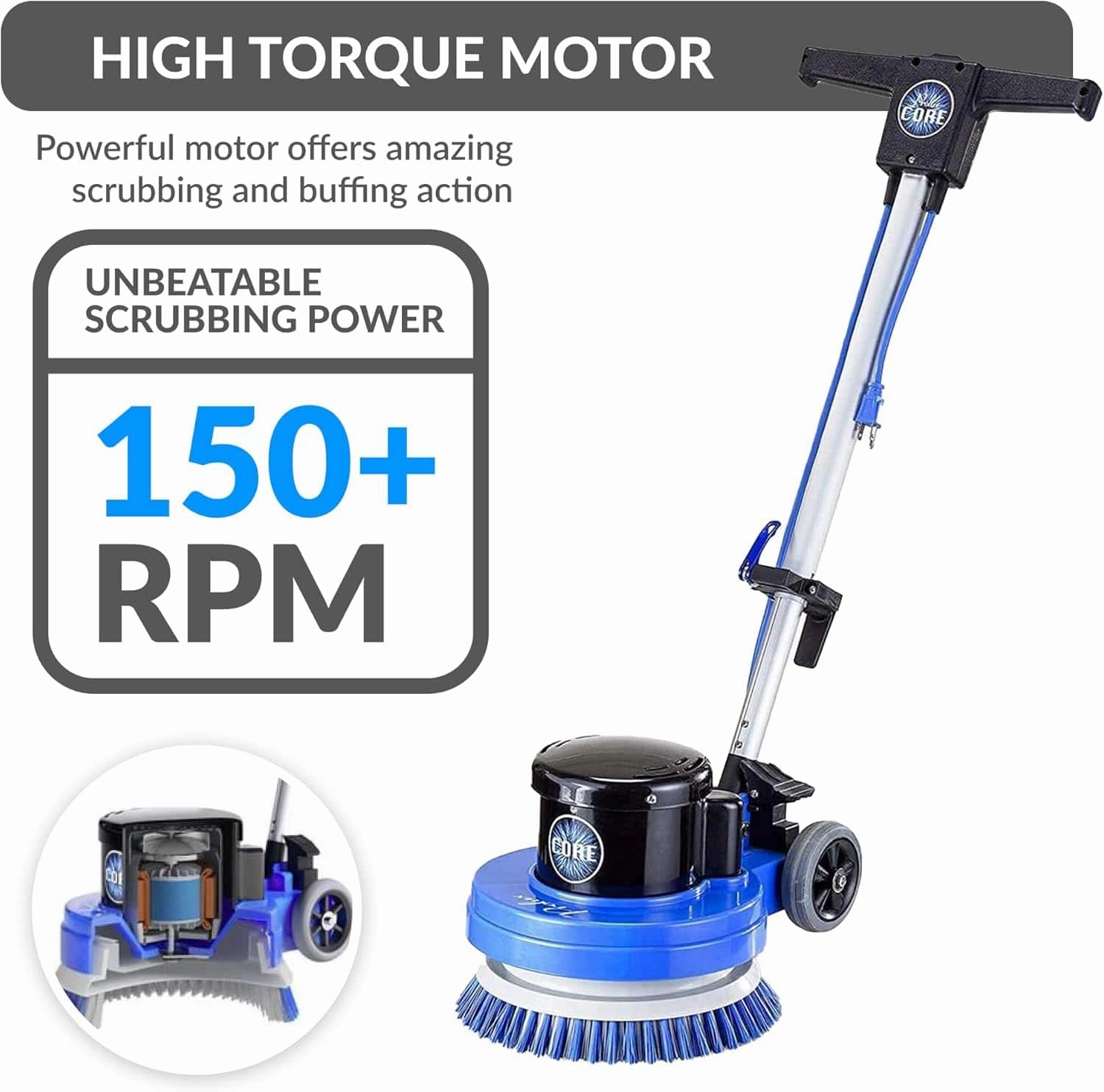 Prolux Core 13" Heavy Duty Commercial Polisher Floor Buffer Machine Scrubber and 5 Pads