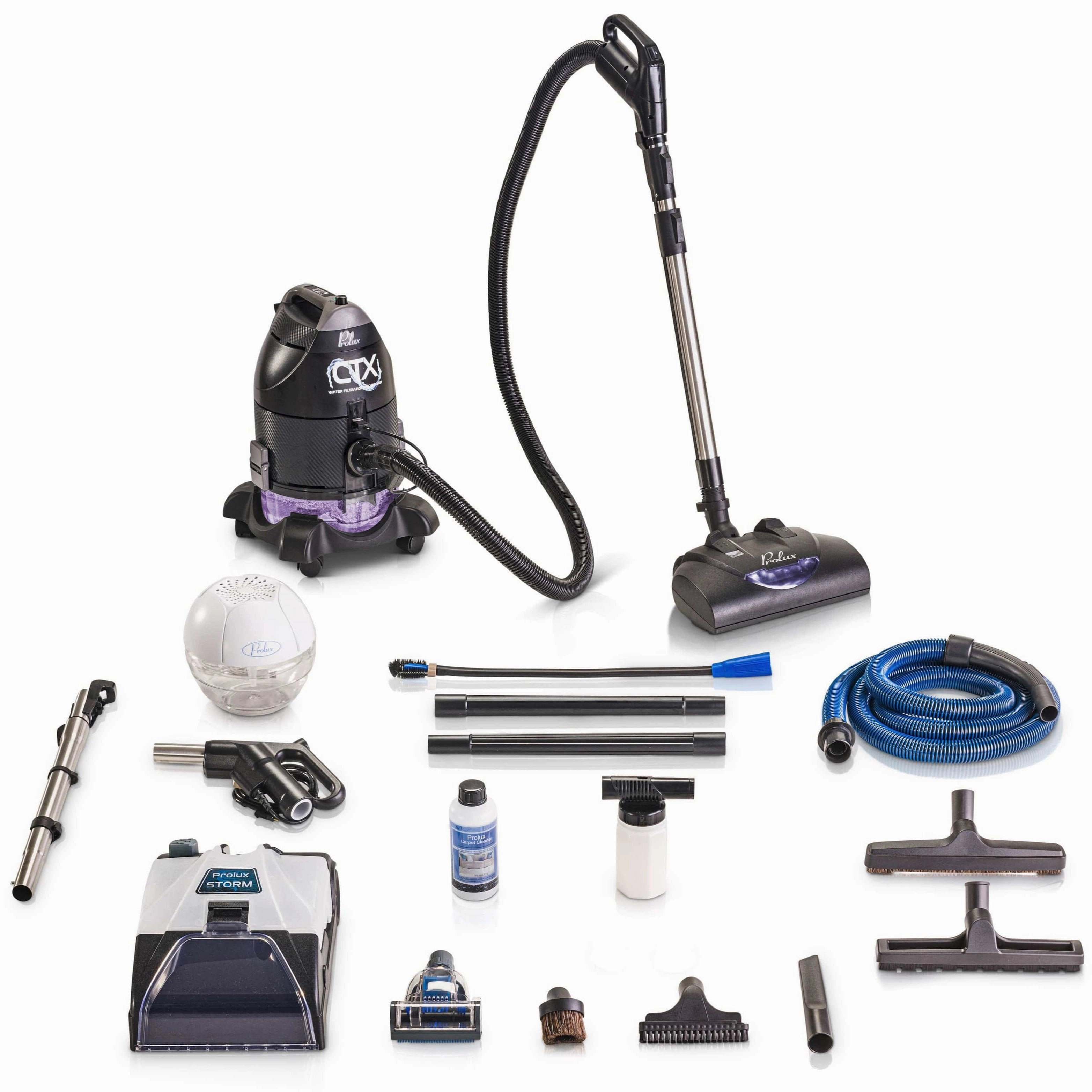 Prolux CTX ELITE Water Filtration Bagless Canister Vacuum Cleaner w/ Prolux Storm Shampooer Kit upright vacuum, stick vacuum