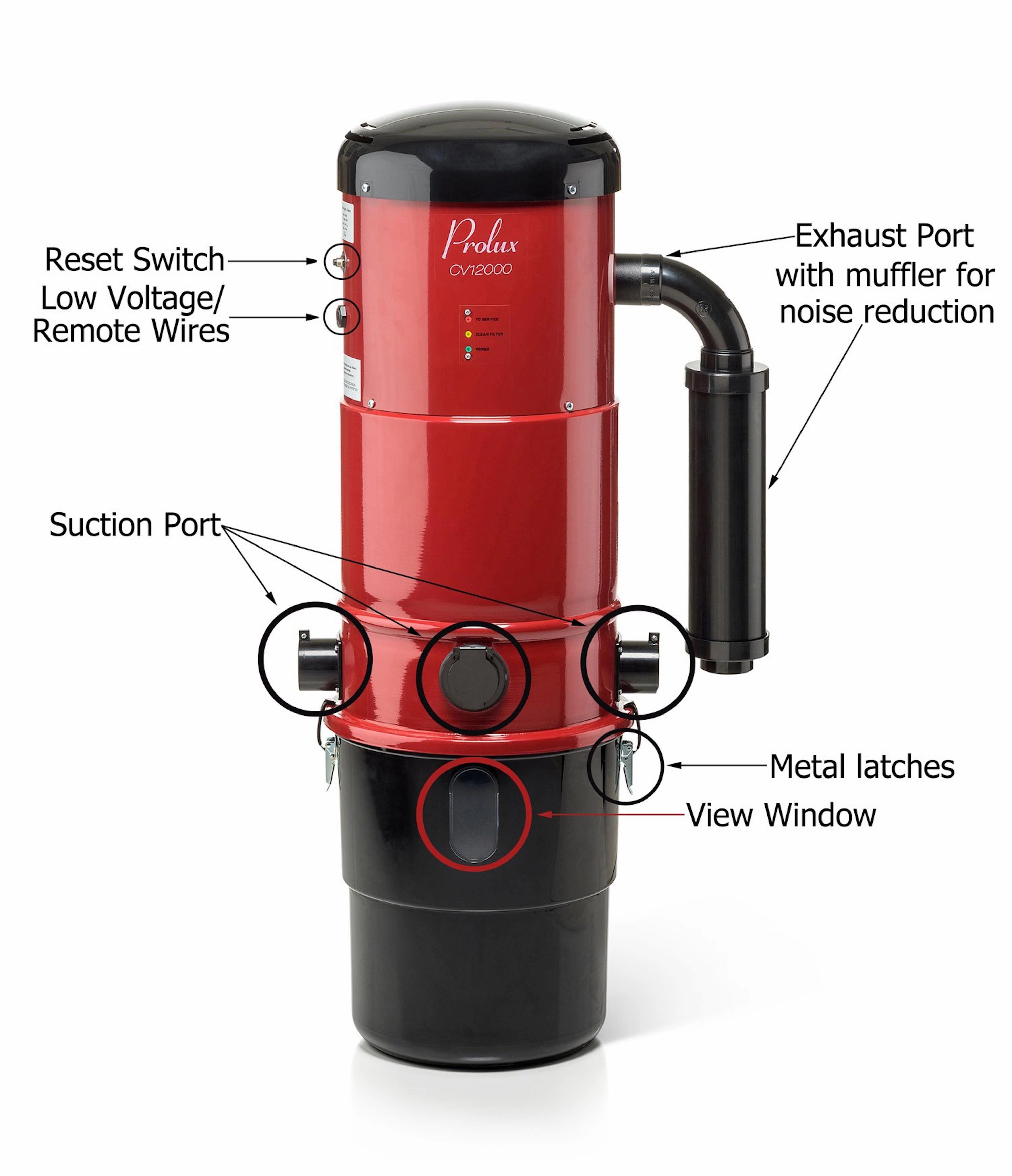 Prolux PLCCV12K Complete Central Vacuum Unit System with Prolux Electric Hose Power Nozzle Kit and 25 Year Warranty