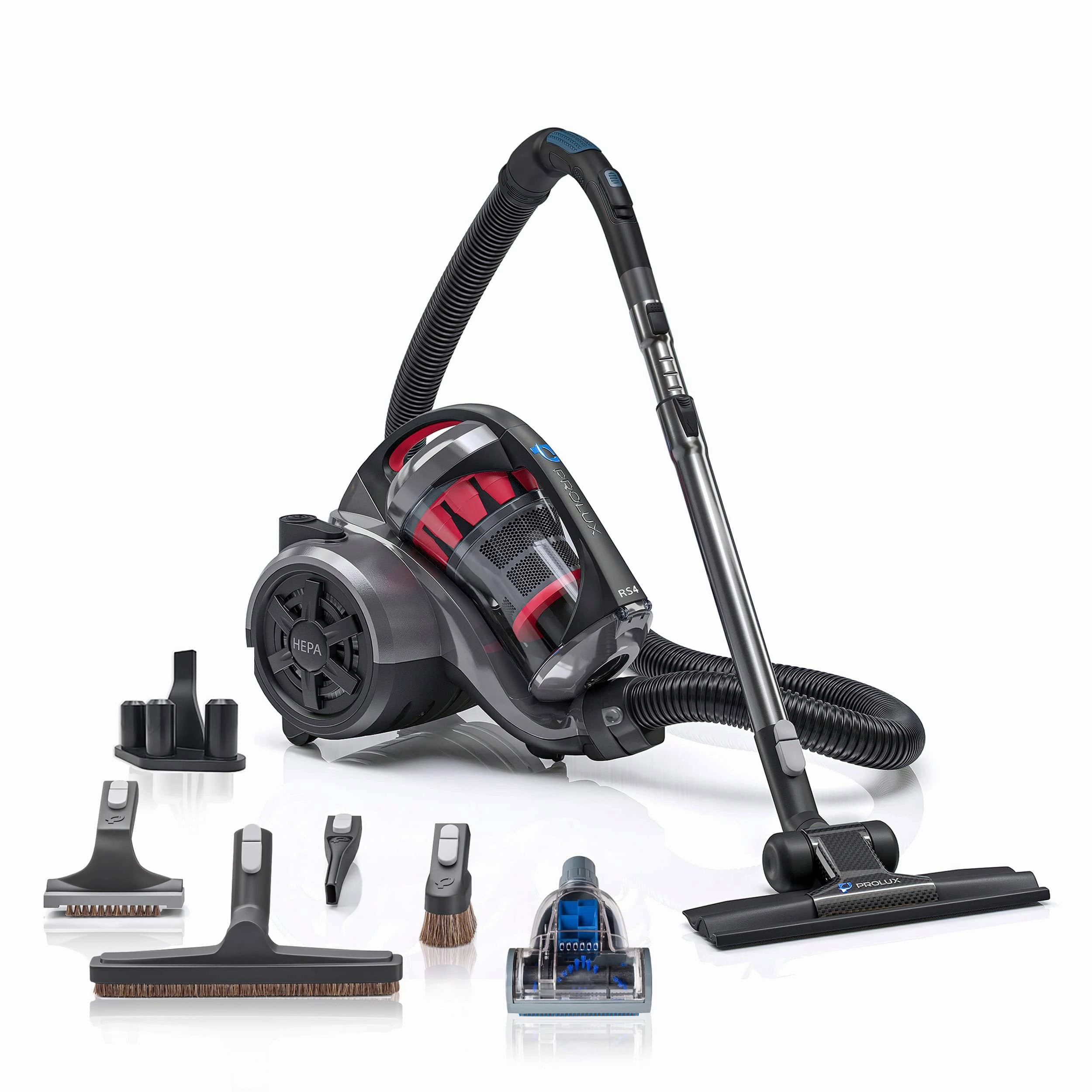 Prolux RS4 Lightweight Bagless Canister Vacuum with HEPA Filtration Premium Button Lock Tools and Automatic Cord Rewind upright vacuum, stick vacuum