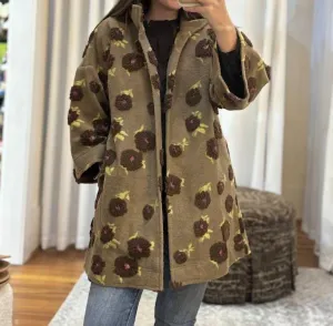 Puff Floral Sherpa Jacket
