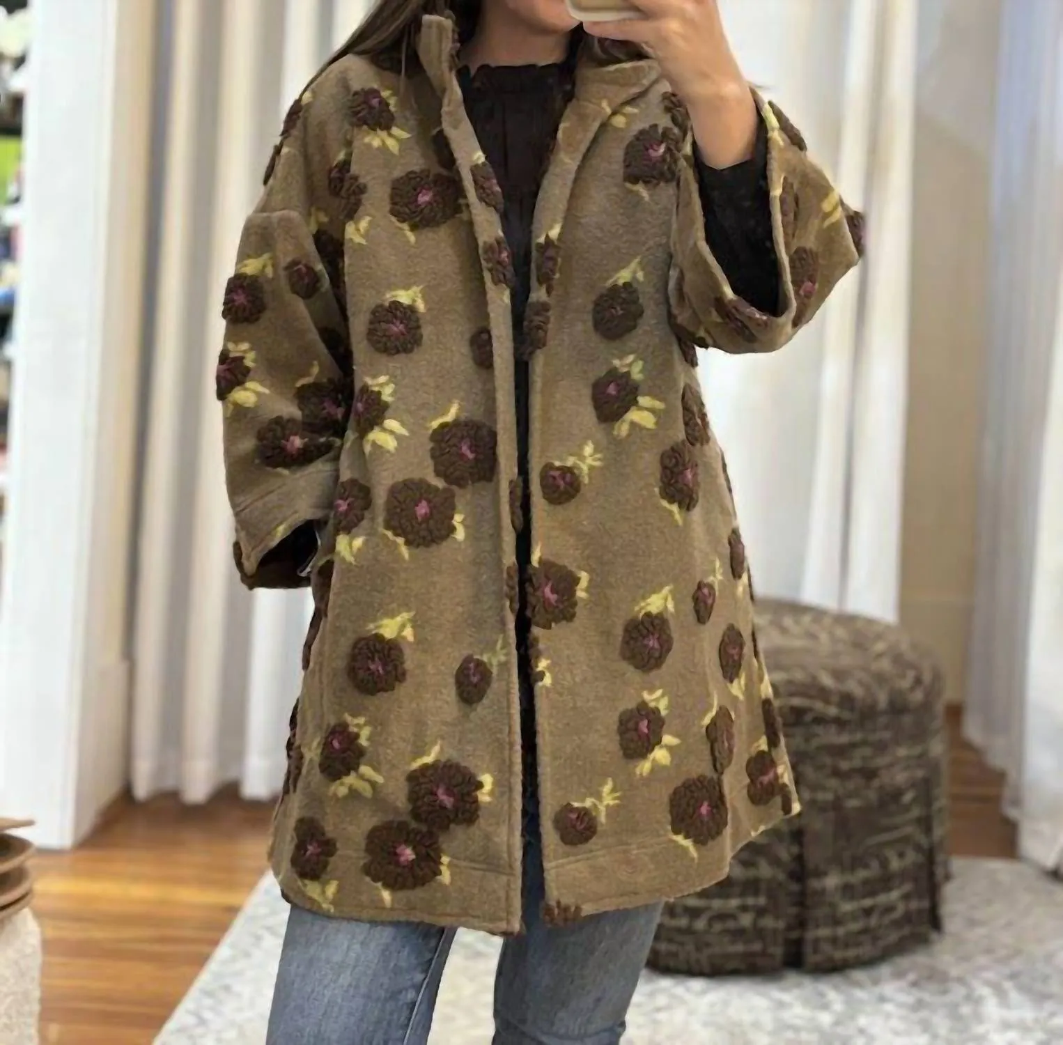 Puff Floral Sherpa Jacket