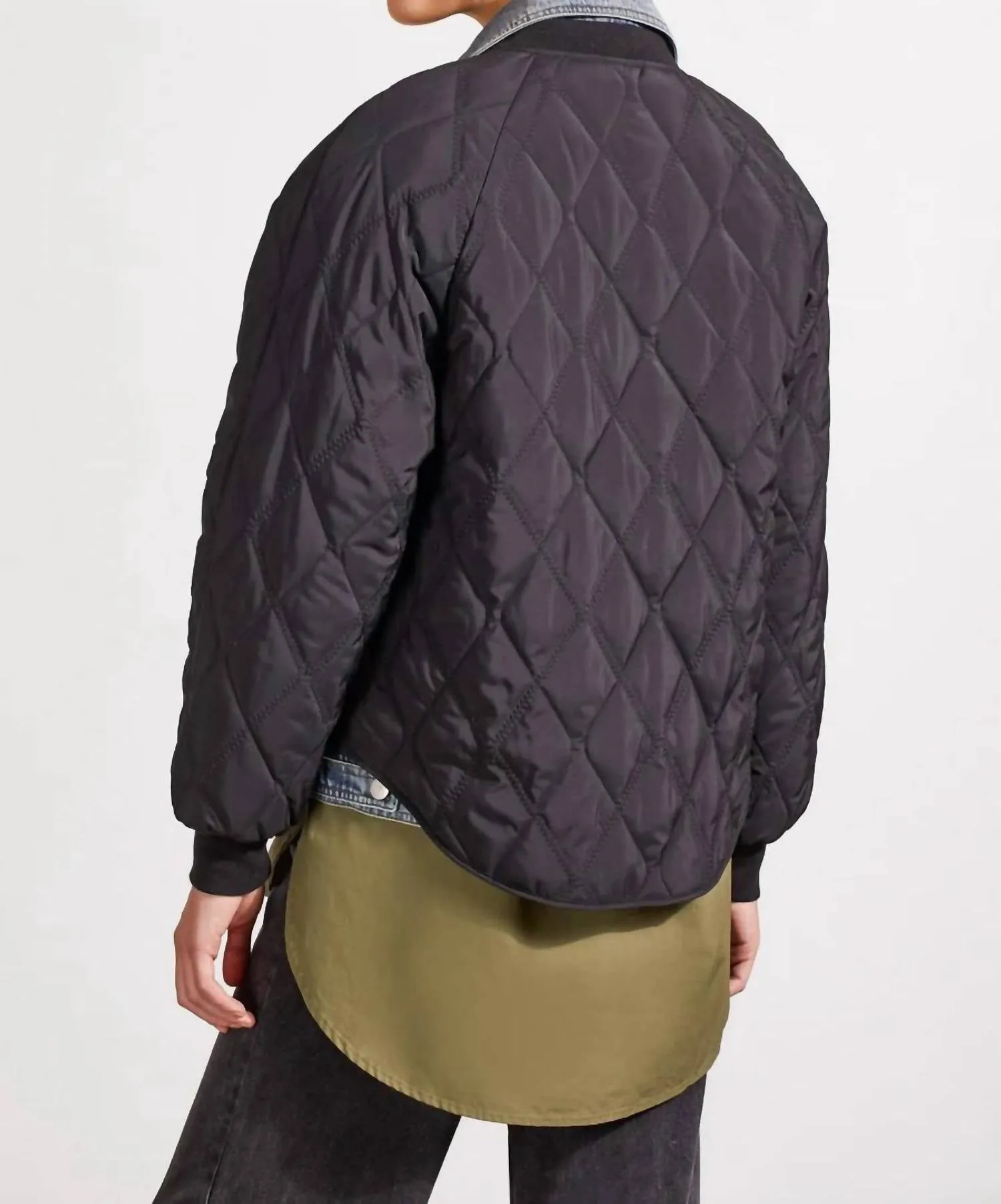 Quilted Bomber Jacket In Black