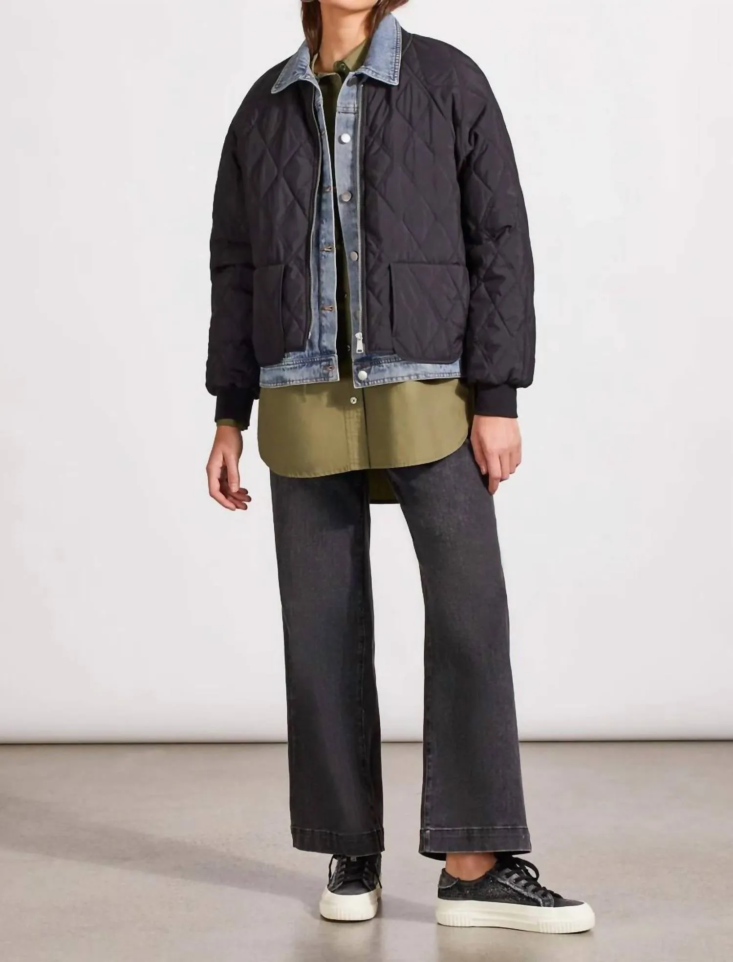 Quilted Bomber Jacket In Black