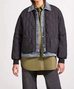 Quilted Bomber Jacket In Black