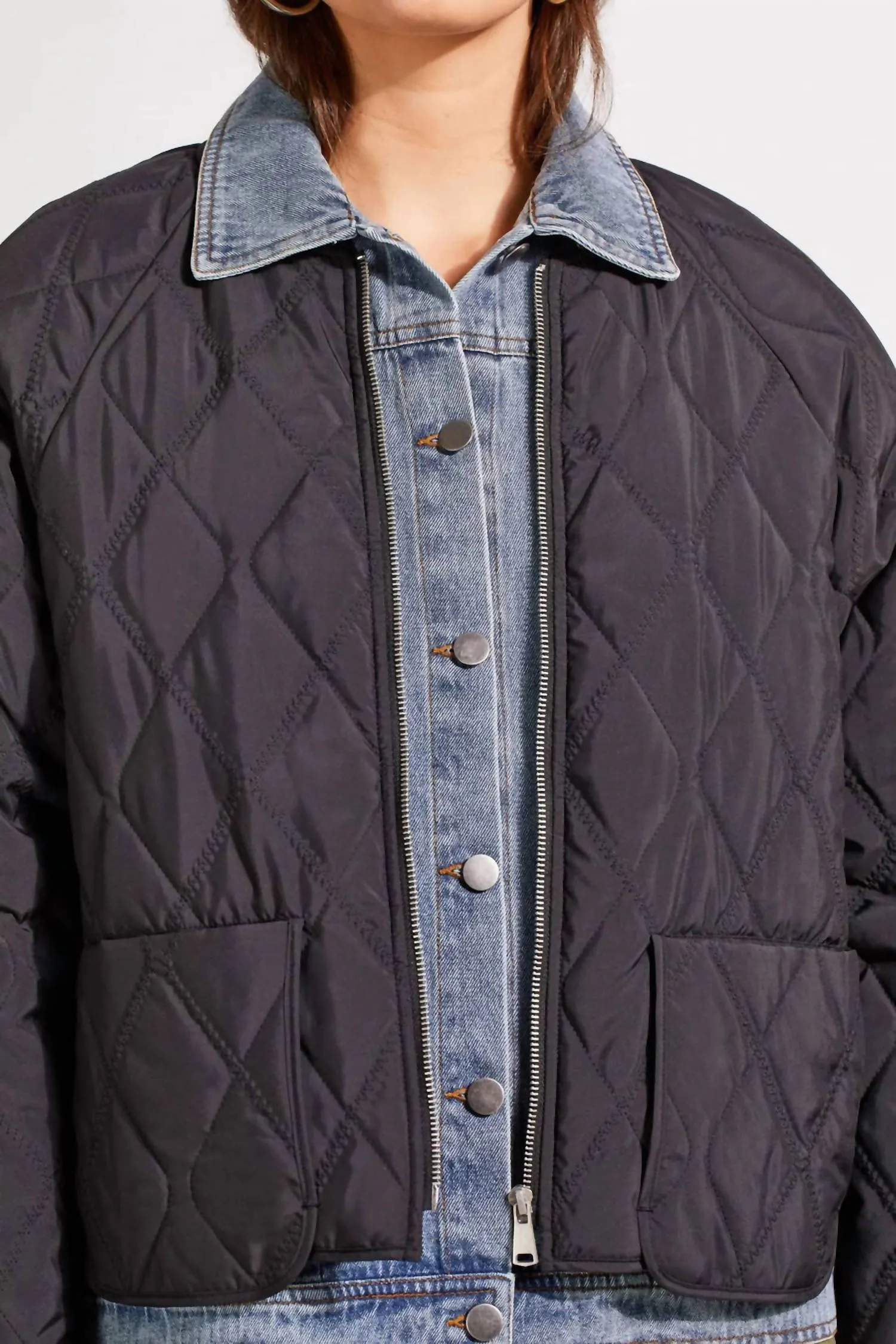 Quilted Bomber Jacket In Black