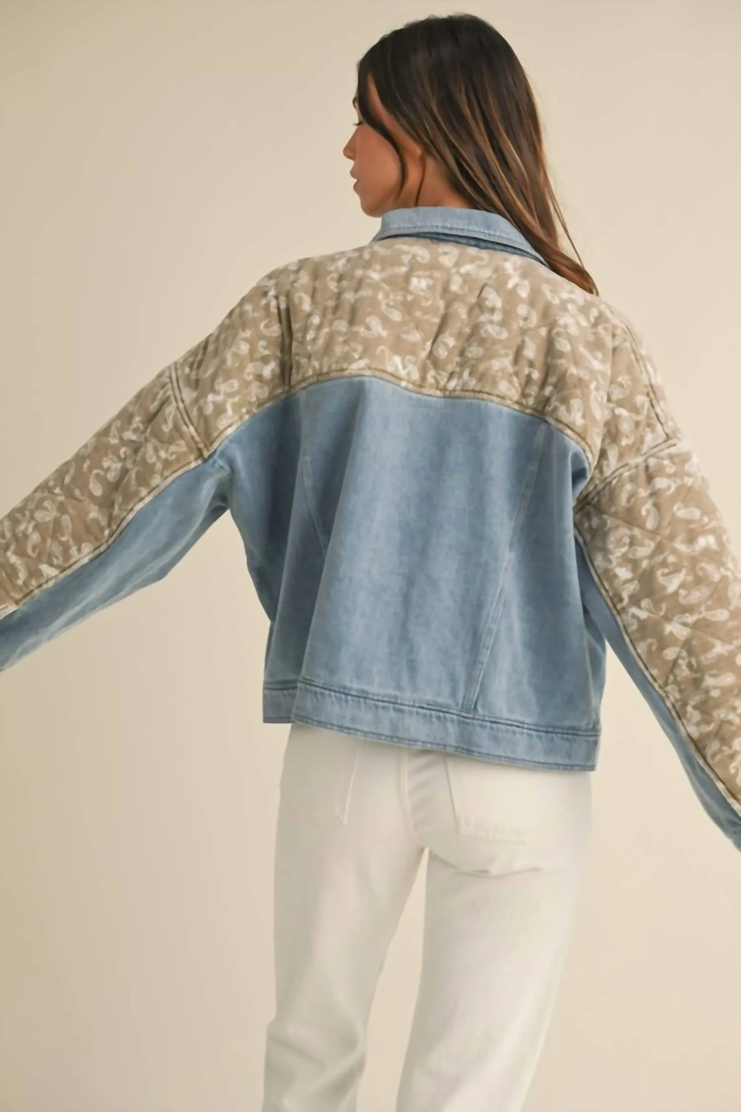 Quilted Denim Jacket In Blue