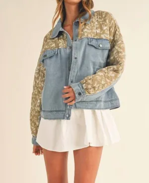 Quilted Denim Jacket In Blue