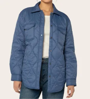 Quilted Nylon Jacket In Blue