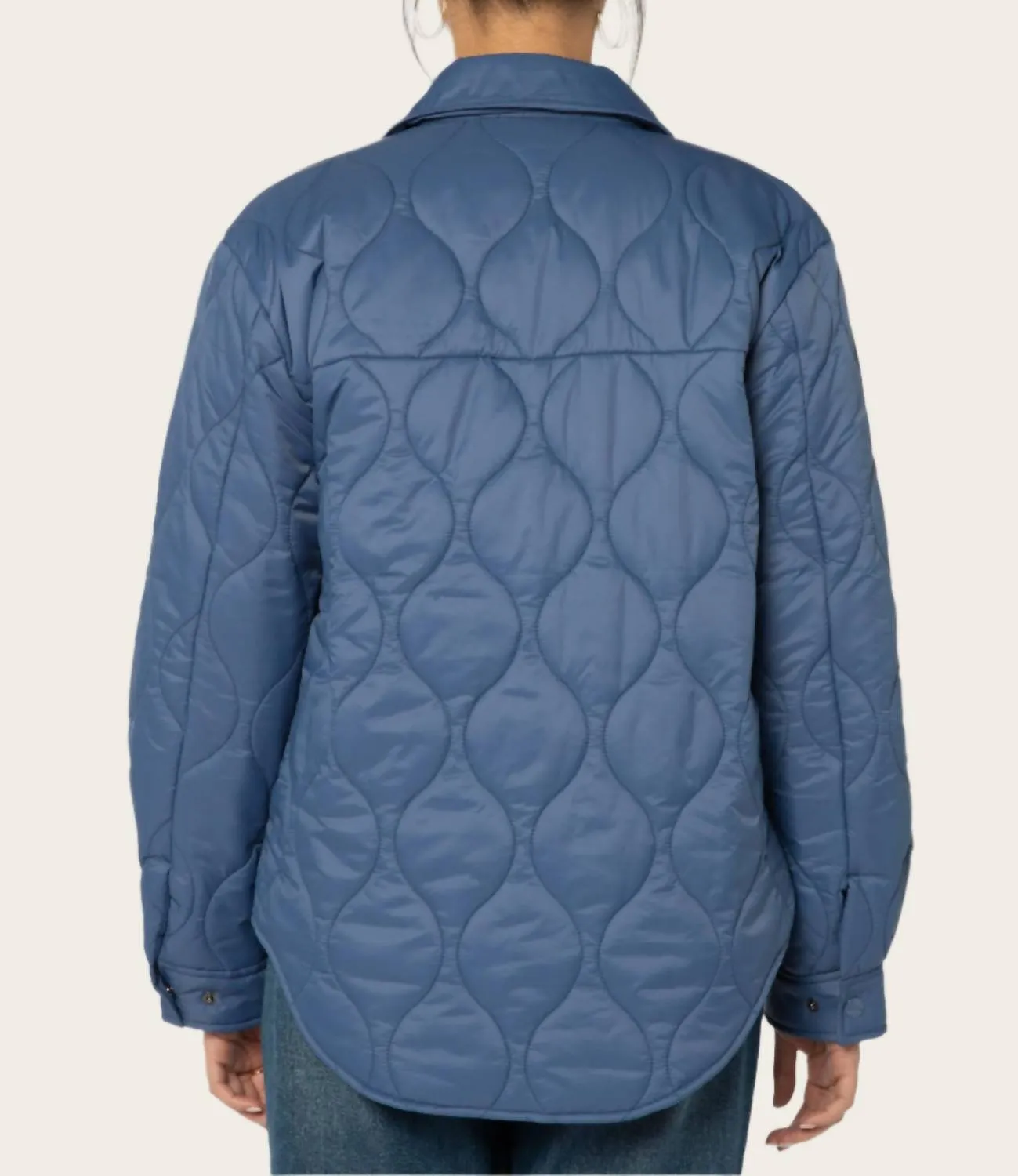 Quilted Nylon Jacket In Blue