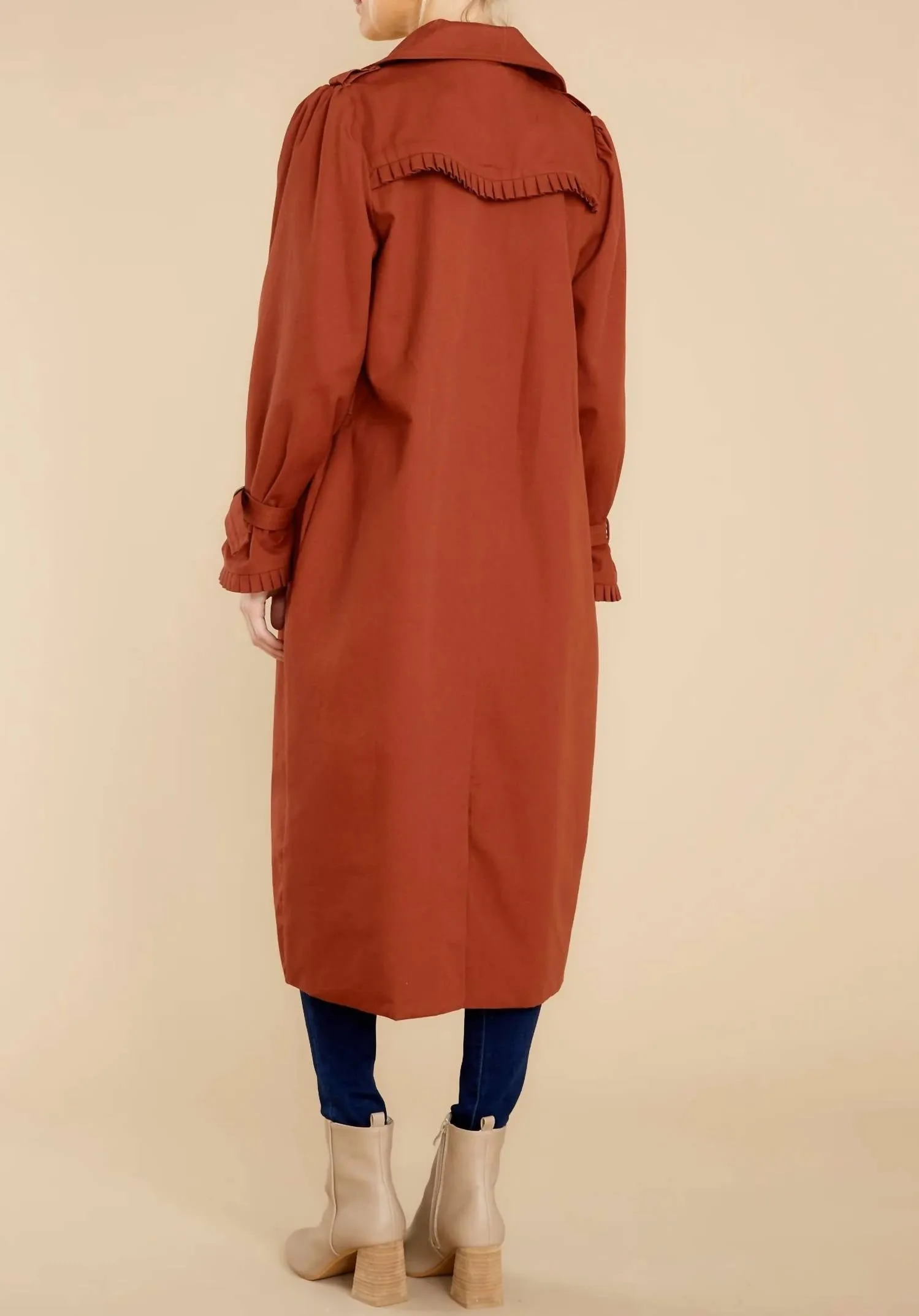 Rally Trench Coat In Sienna