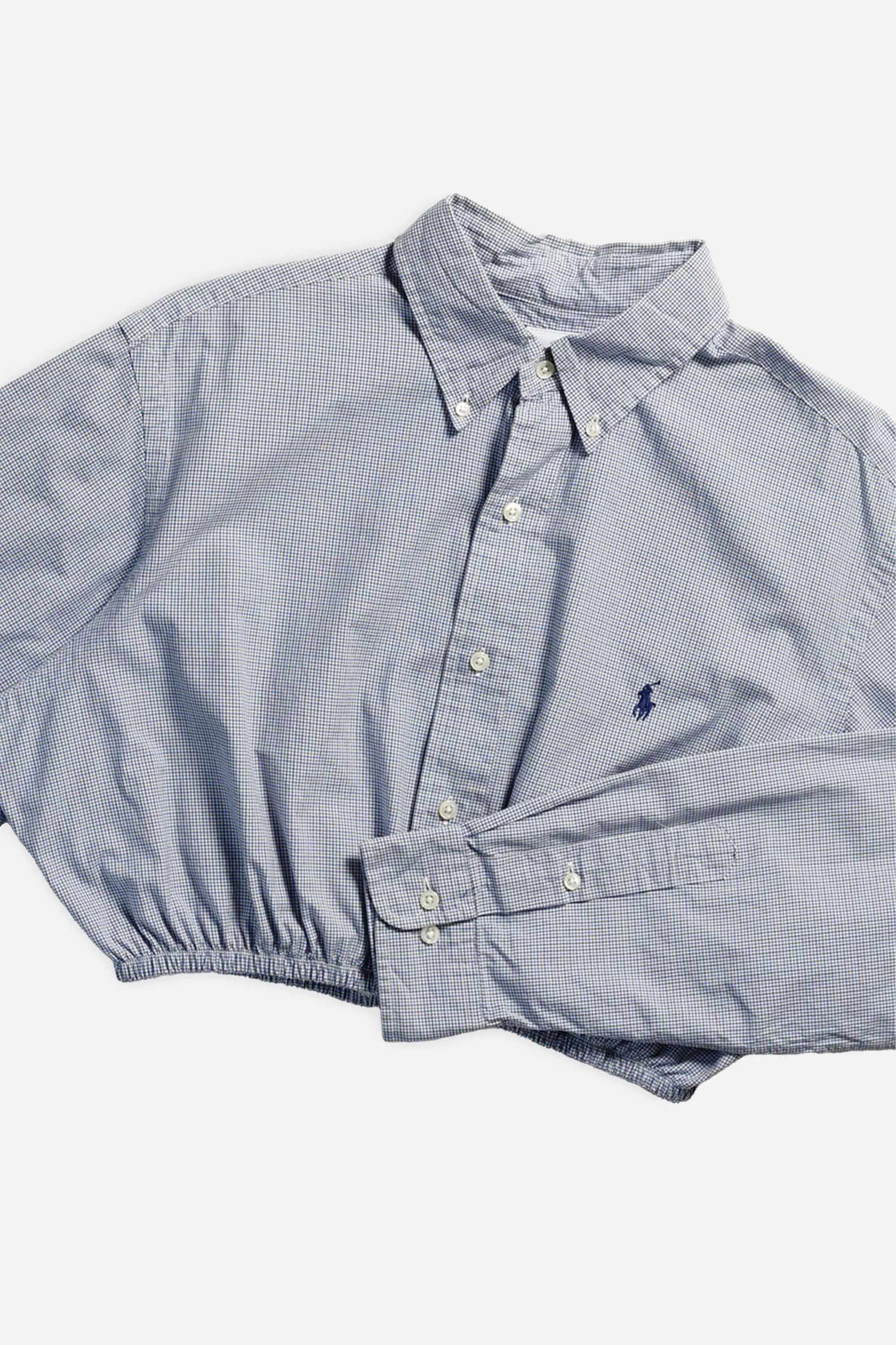 Rework Oxford Cinch Crop Shirt - L