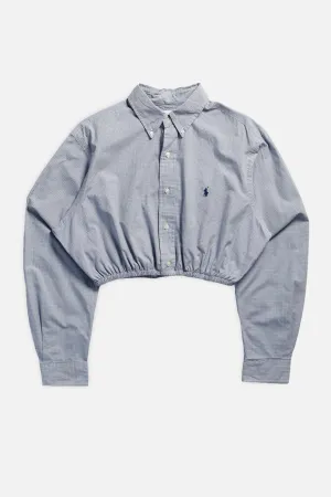 Rework Oxford Cinch Crop Shirt - L