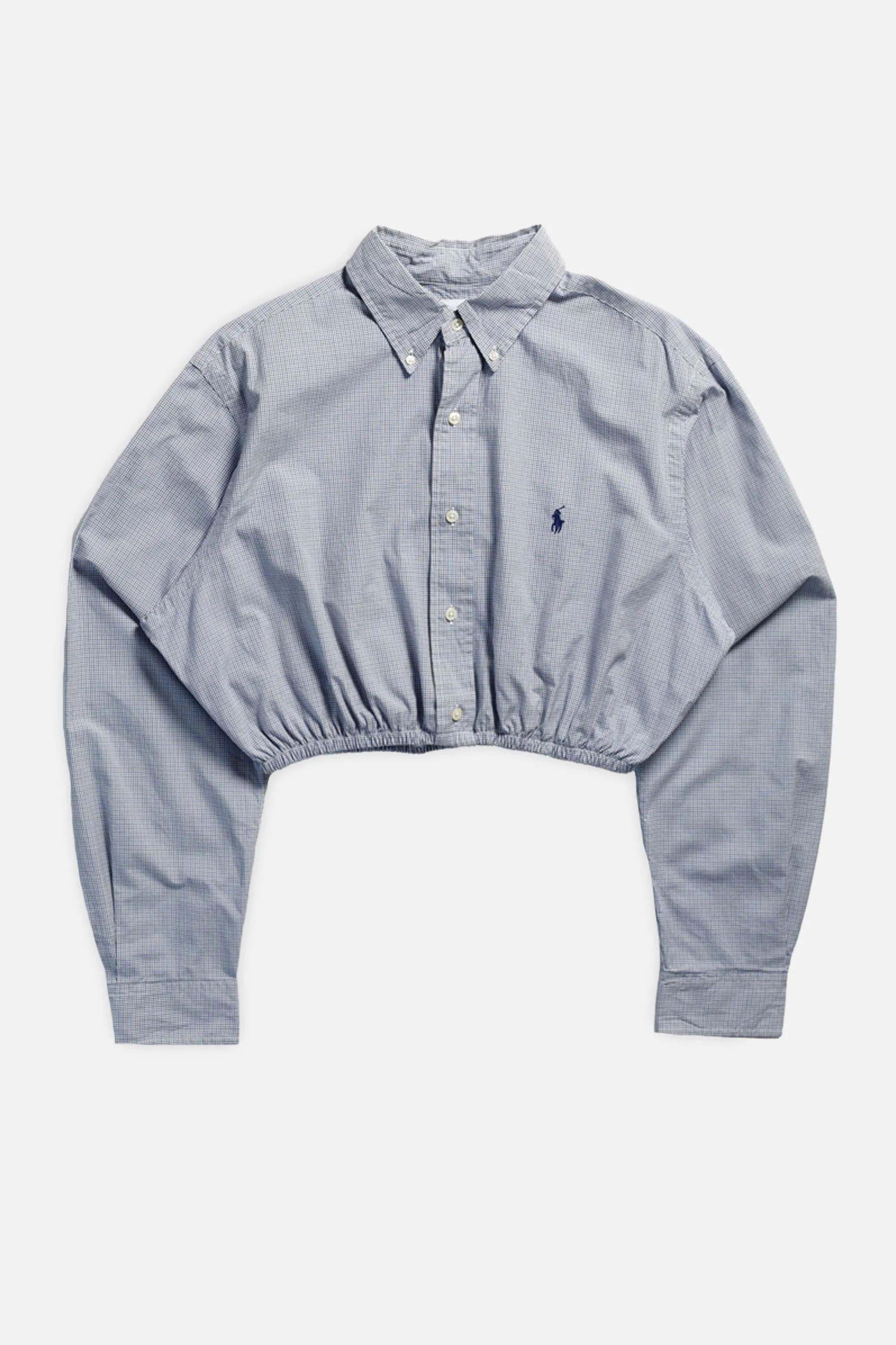 Rework Oxford Cinch Crop Shirt - L