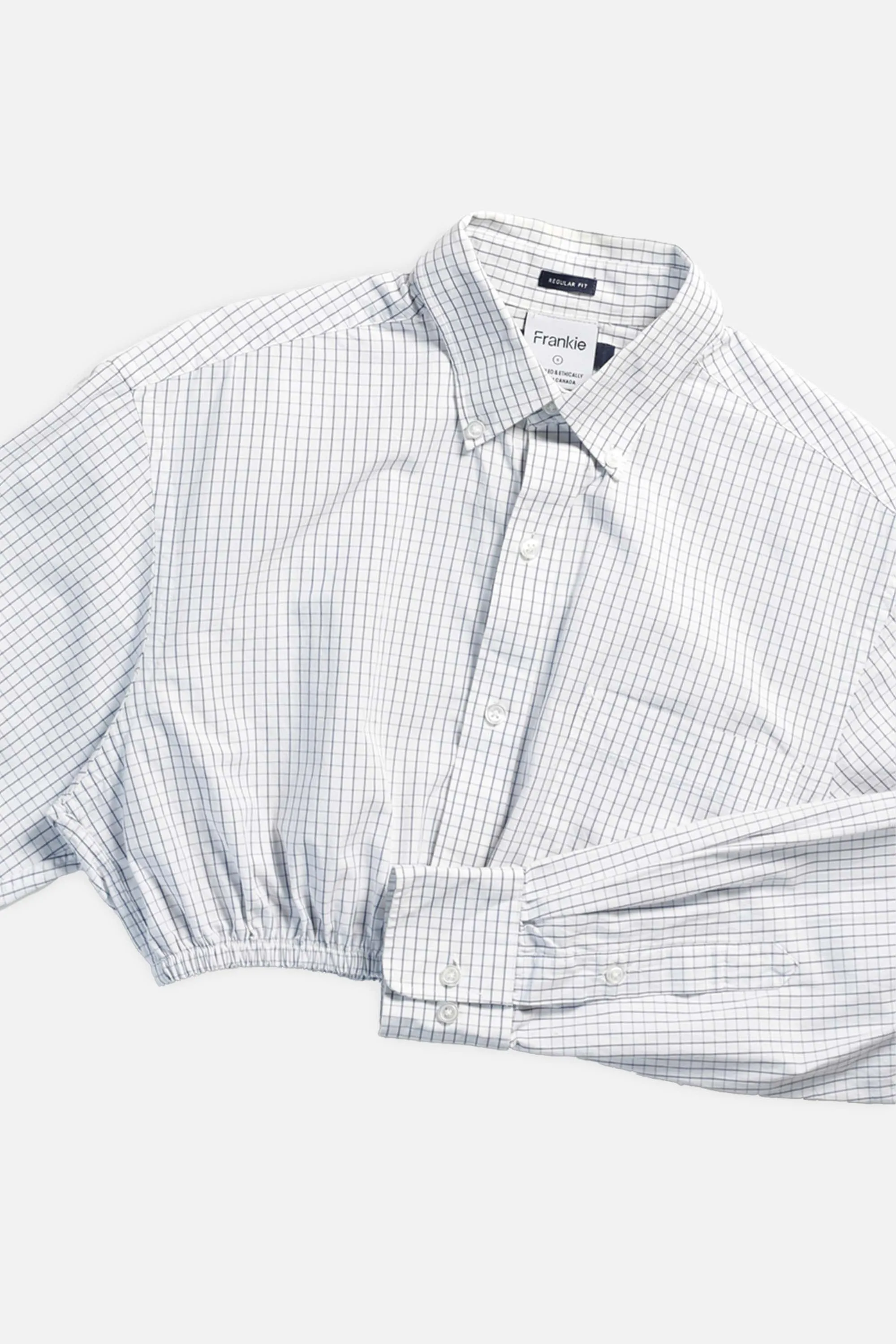 Rework Oxford Cinch Crop Shirt - S