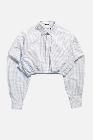 Rework Oxford Cinch Crop Shirt - S