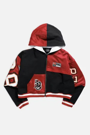 Rework Tampa Bay Buccaneers NFL Crop Zip Hoodie - L