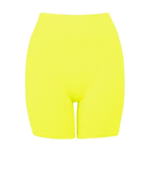 RIBBED COMPOSED Shorts | Neon Yellow