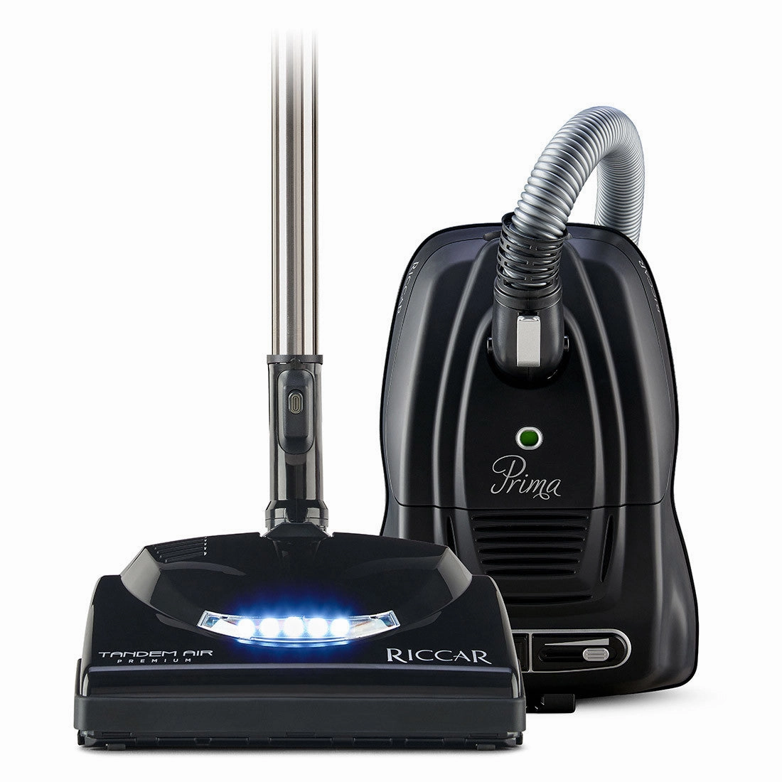 Riccar Prima Canister With Premium Tandem Air Power Nozzle R50TAP, Matte Black robot vacuum, handheld vacuum