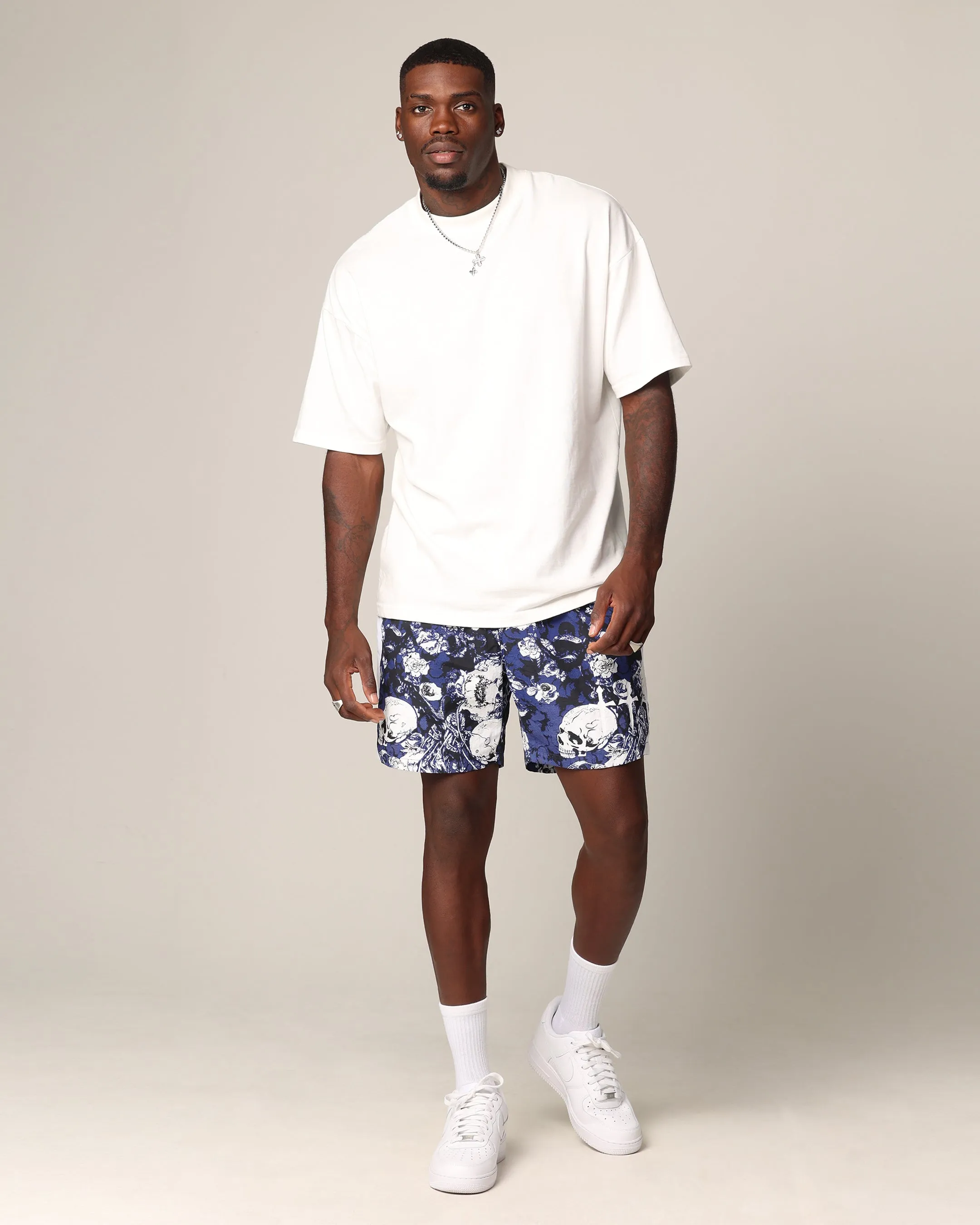 Saint Morta Relic Nylon Shorts Blue/White