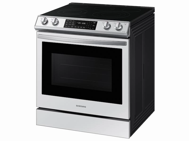 Samsung NE63BB851112 Bespoke 6.3 Cu. Ft. Smart Front Control Slide-In Electric Range With Air Fry & Wi-Fi In White Glass