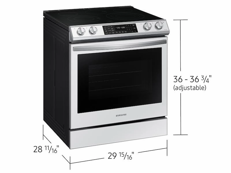 Samsung NE63BB851112 Bespoke 6.3 Cu. Ft. Smart Front Control Slide-In Electric Range With Air Fry & Wi-Fi In White Glass