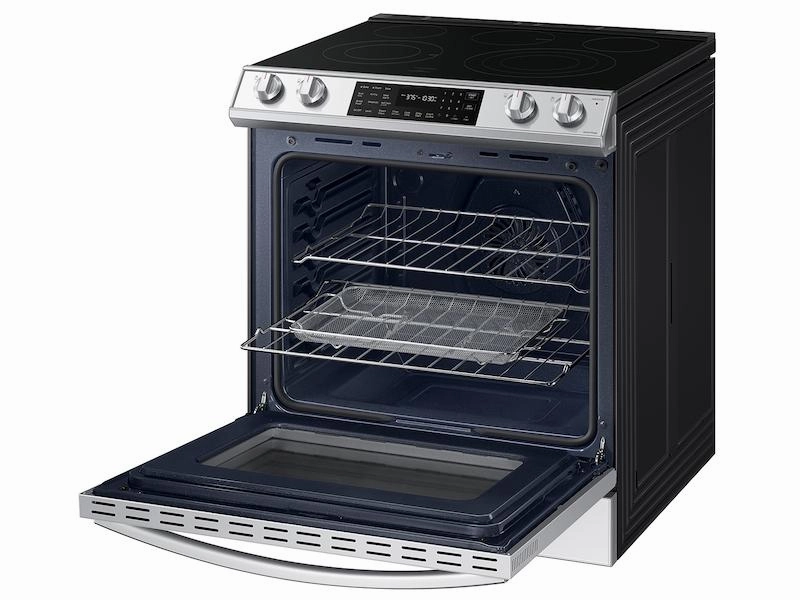 Samsung NE63BB851112 Bespoke 6.3 Cu. Ft. Smart Front Control Slide-In Electric Range With Air Fry & Wi-Fi In White Glass