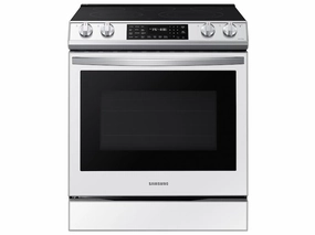 Samsung NE63BB851112 Bespoke 6.3 Cu. Ft. Smart Front Control Slide-In Electric Range With Air Fry & Wi-Fi In White Glass Freestanding Ranges freestanding dual fuel range 30 inch