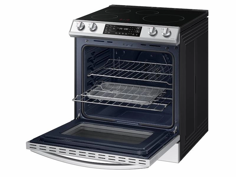 Samsung NE63BB861112 Bespoke 6.3 Cu. Ft. Smart Rapid Heat Induction Slide-In Range With Air Fry & Convection  In White Glass