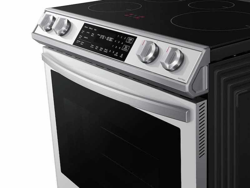 Samsung NE63BB861112 Bespoke 6.3 Cu. Ft. Smart Rapid Heat Induction Slide-In Range With Air Fry & Convection  In White Glass