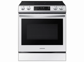 Samsung NE63BB861112 Bespoke 6.3 Cu. Ft. Smart Rapid Heat Induction Slide-In Range With Air Fry & Convection  In White Glass Freestanding Ranges freestanding dual fuel range 30 inch