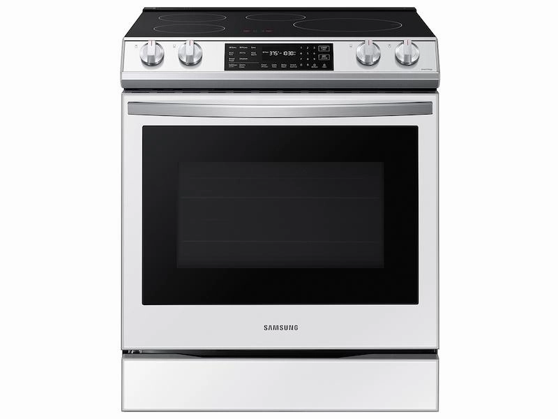 Samsung NE63BB861112 Bespoke 6.3 Cu. Ft. Smart Rapid Heat Induction Slide-In Range With Air Fry & Convection  In White Glass Freestanding Ranges freestanding dual fuel range 30 inch