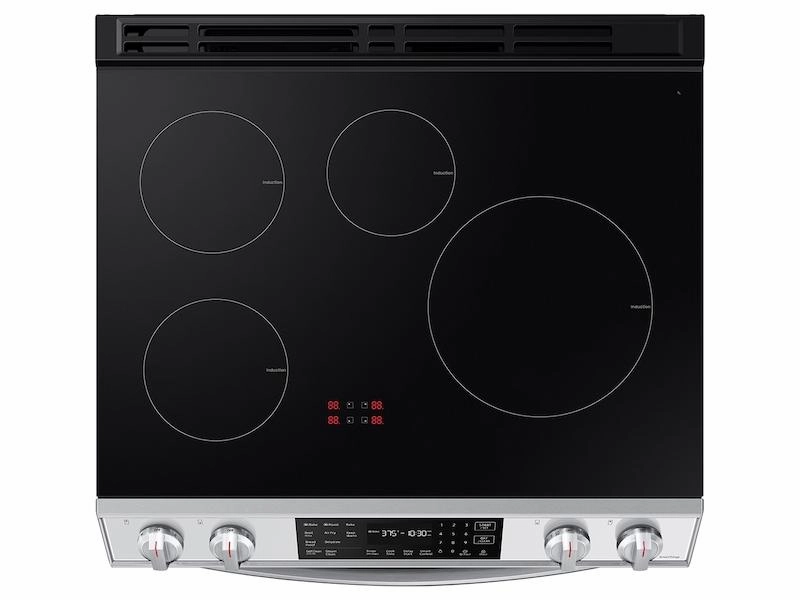 Samsung NE63BB861112 Bespoke 6.3 Cu. Ft. Smart Rapid Heat Induction Slide-In Range With Air Fry & Convection  In White Glass
